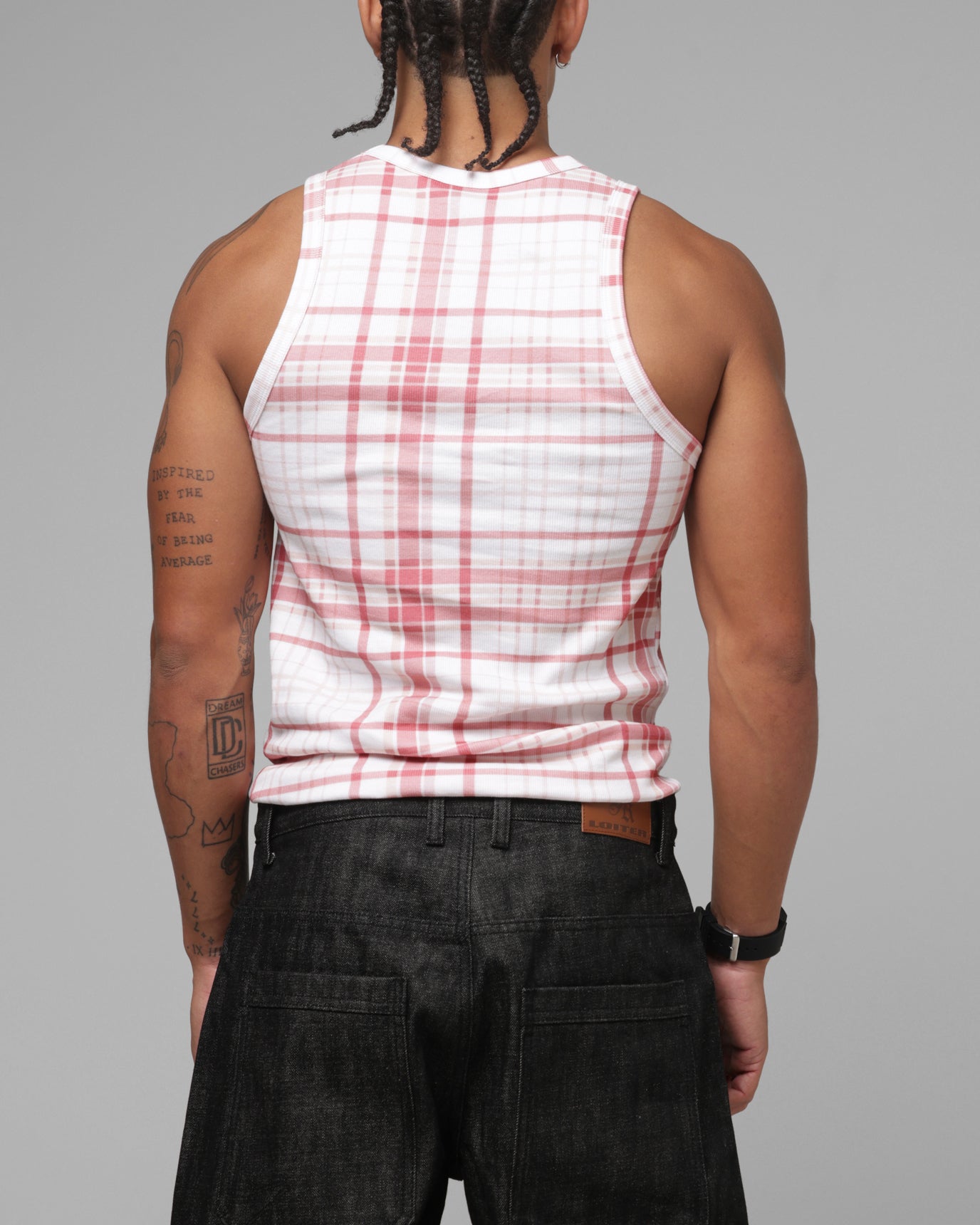 Loiter Hybrid Tank Pink Plaid