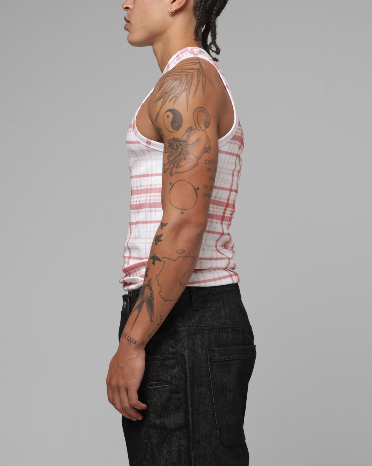 Loiter Hybrid Tank Pink Plaid