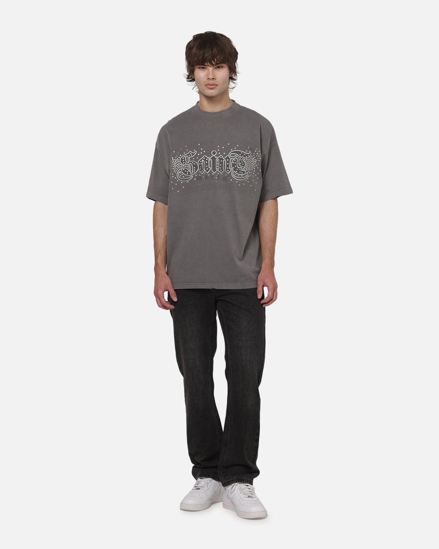 AVILA Saint Morta Medievil Boxy T-Shirt Washed Charcoal