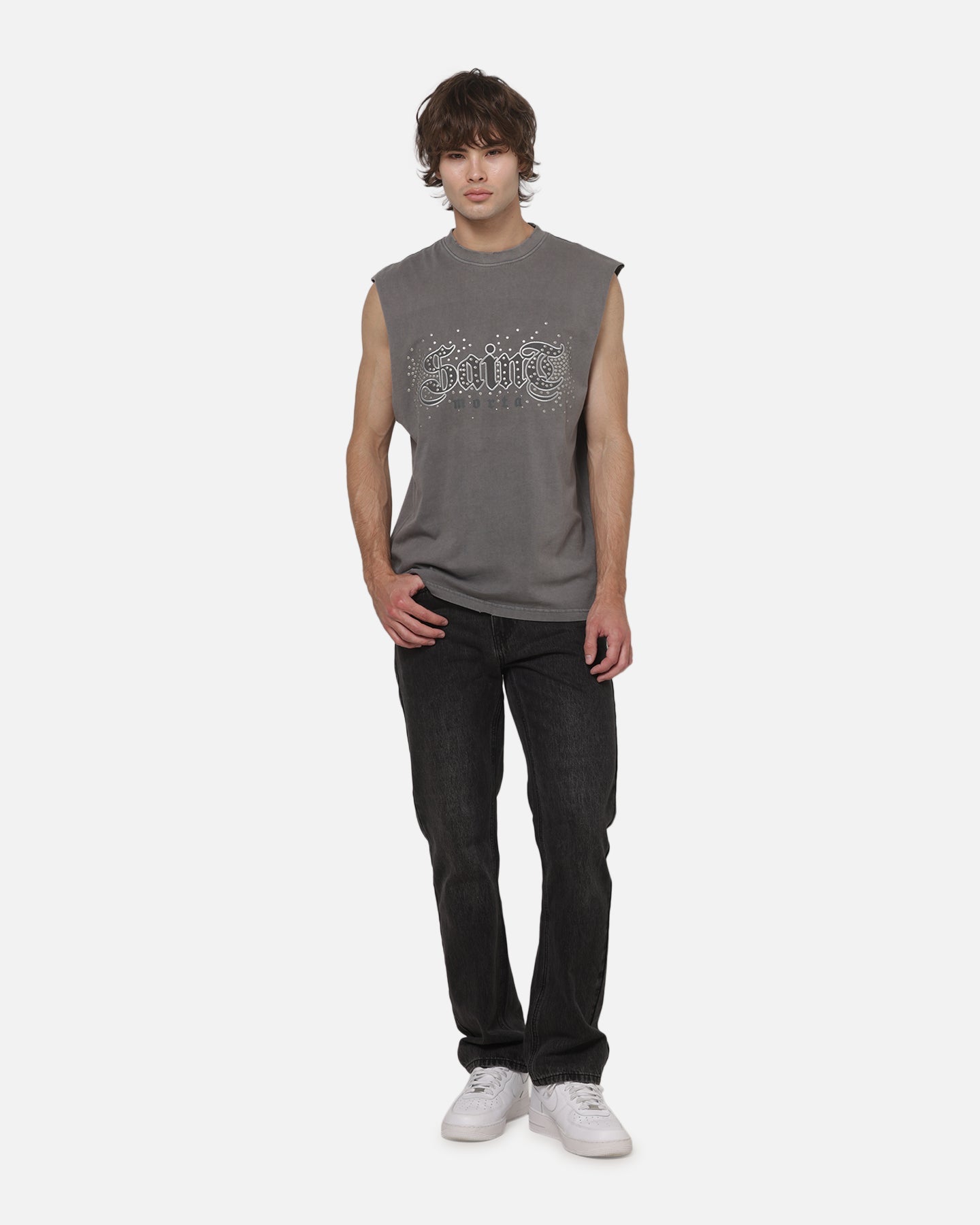 AVILA Saint Morta Medievil Oversized Muscle T-Shirt Washed