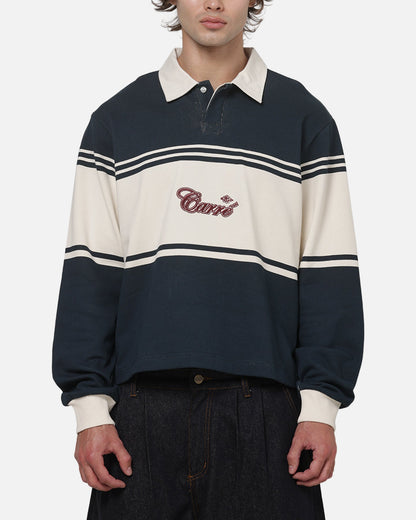 Carre Varsity Long Sleeve Polo Shirt Vintage Navy
