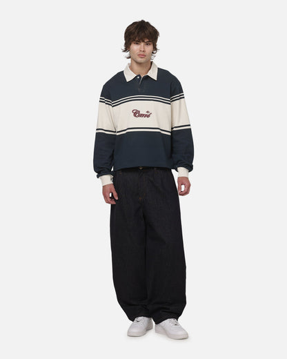 Carre Varsity Long Sleeve Polo Shirt Vintage Navy