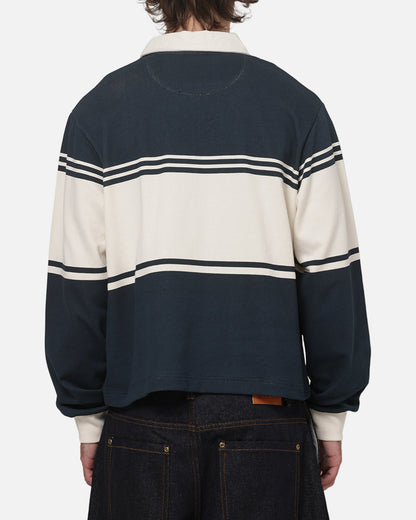 Carre Varsity Long Sleeve Polo Shirt Vintage Navy