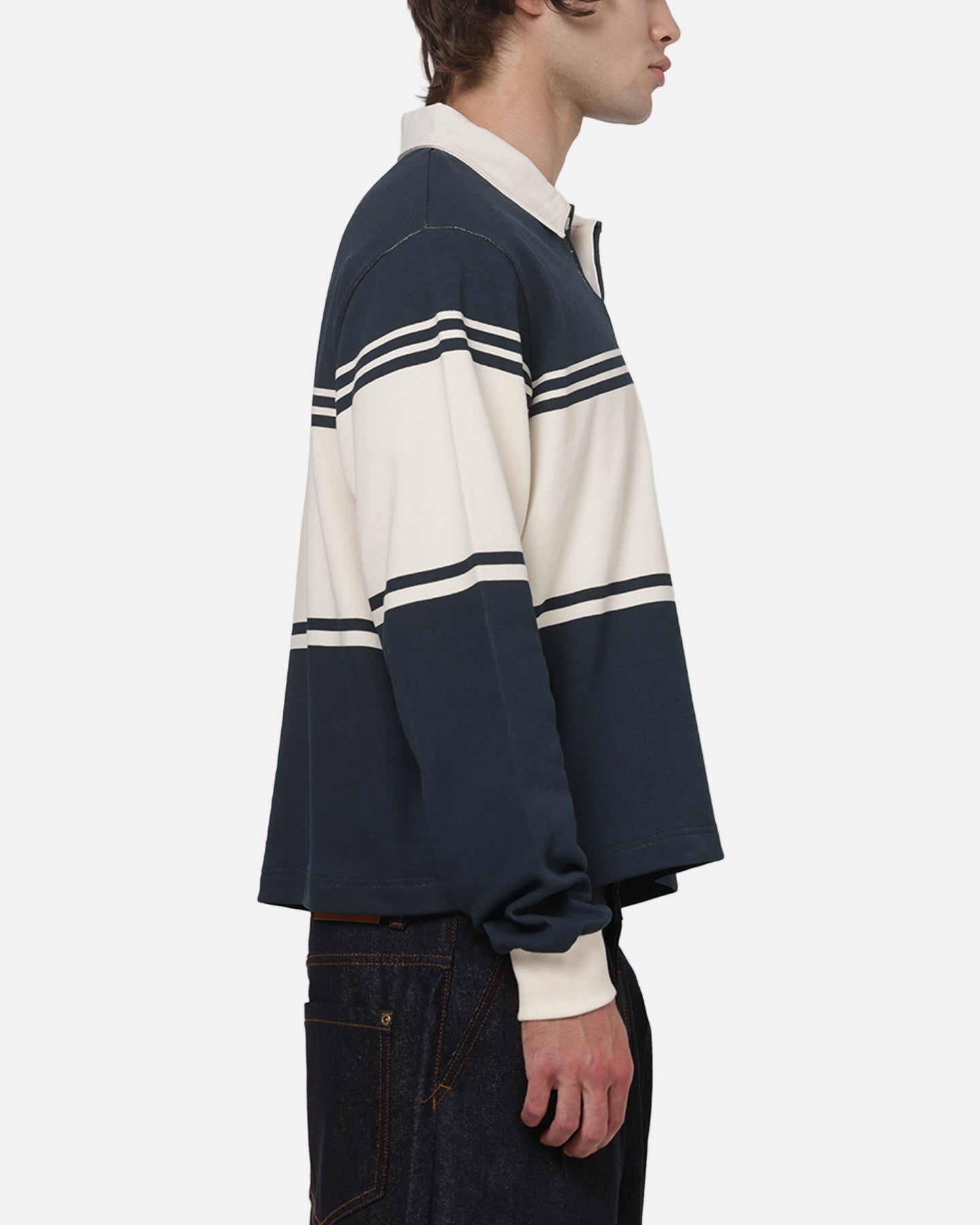 Carre Varsity Long Sleeve Polo Shirt Vintage Navy