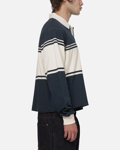 Carre Varsity Long Sleeve Polo Shirt Vintage Navy