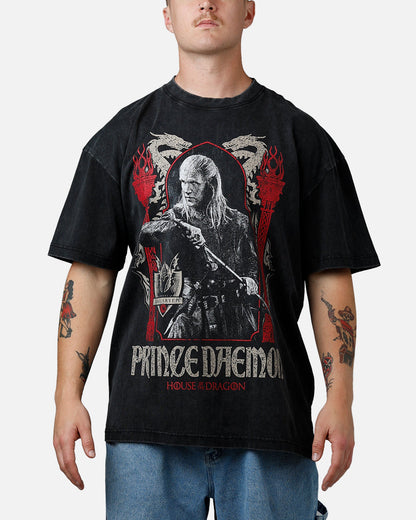 73Studio X House Of The Dragon Prince Of Daemon T-Shirt Washed Charcoal