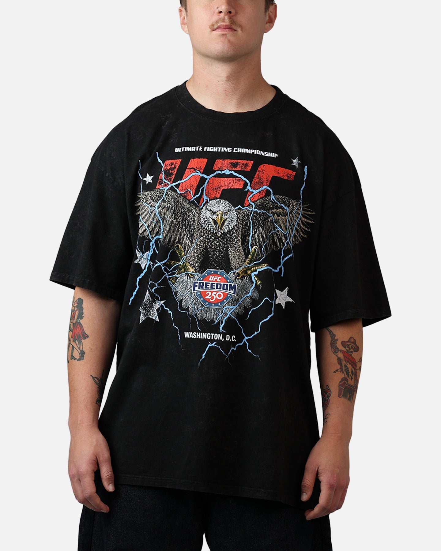 UFC By Culture Kings UFC 250 Freedom T-Shirt Black Acidwash