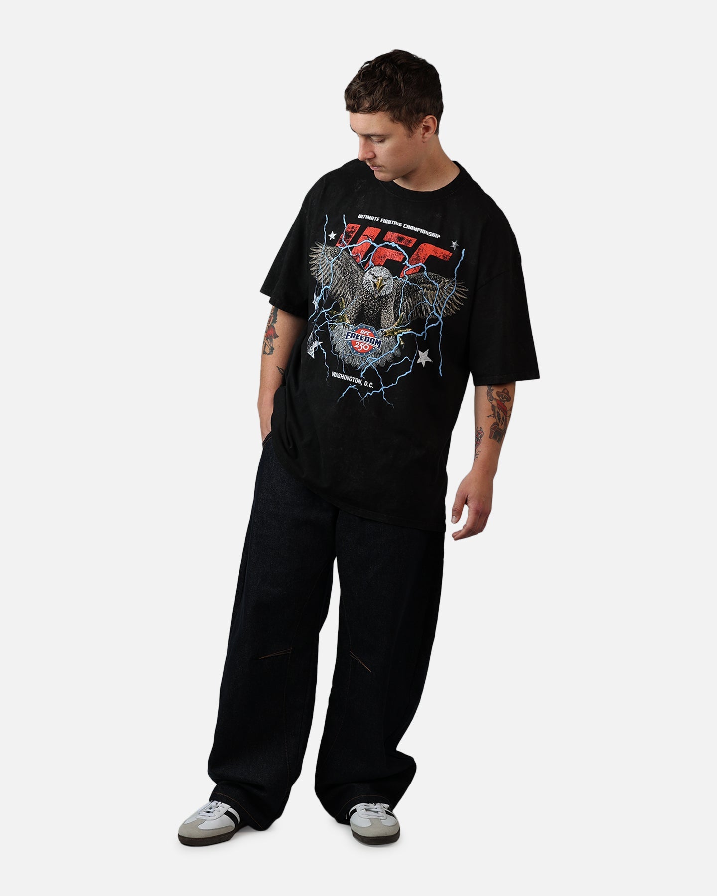 UFC By Culture Kings UFC 250 Freedom T-Shirt Black Acidwash