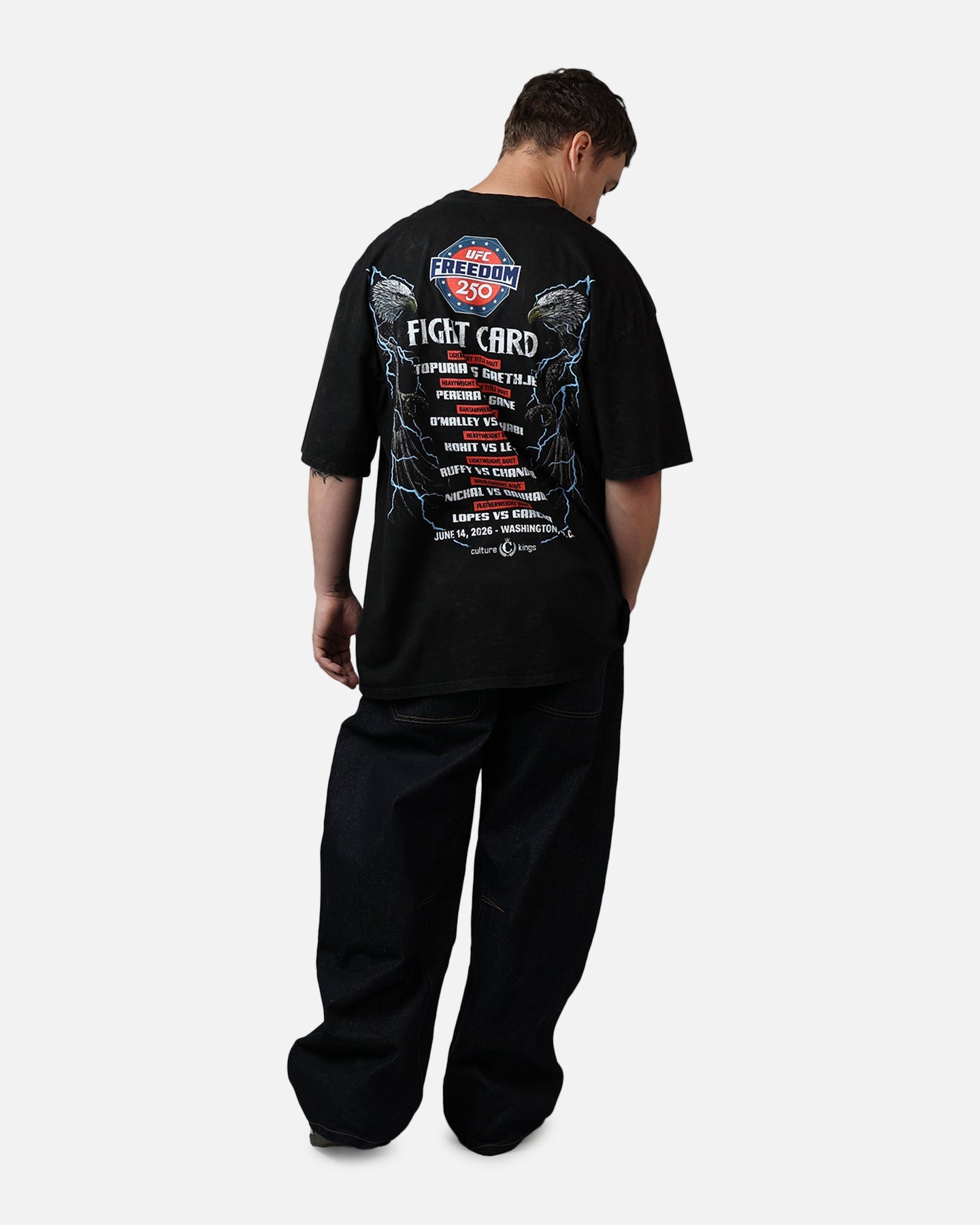 UFC By Culture Kings UFC 250 Freedom T-Shirt Black Acidwash
