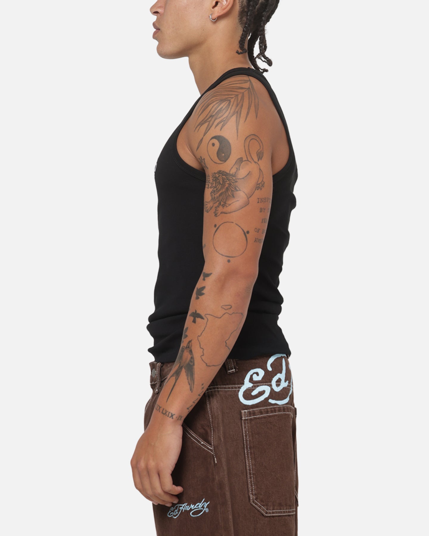 Ed Hardy Ribbed Tank Black
