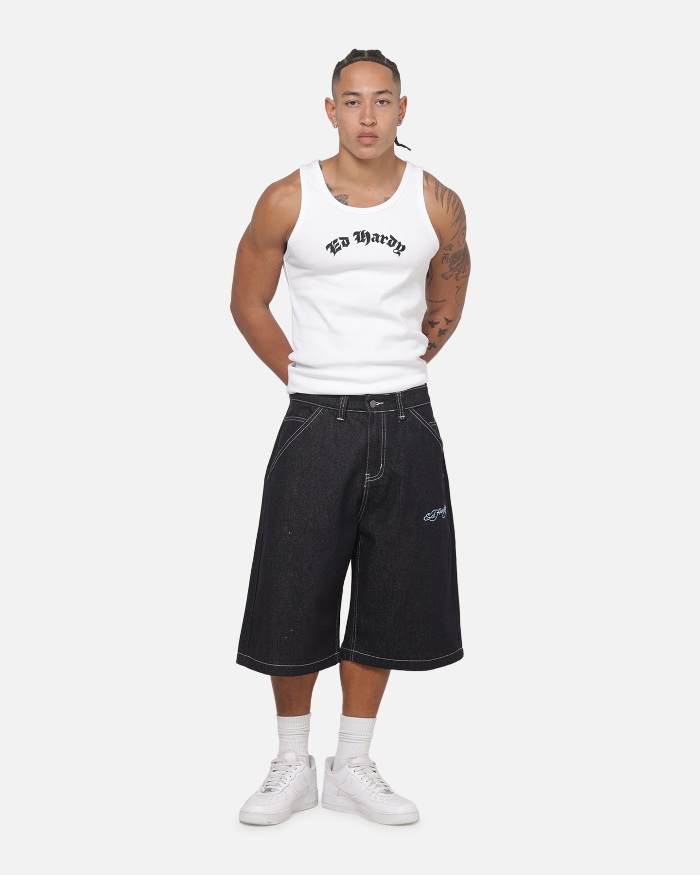 Ed Hardy Ribbed Tank White