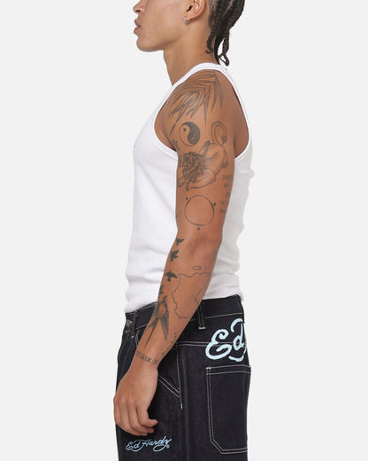Ed Hardy Ribbed Tank White