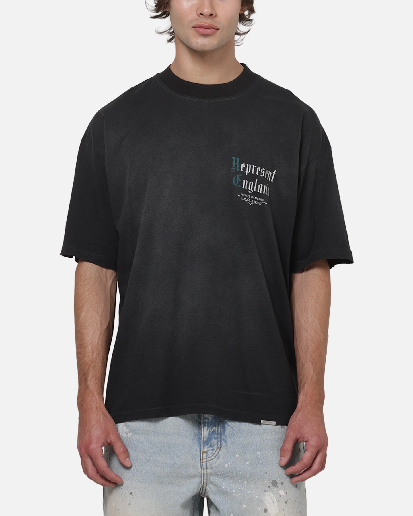AVILA Represent Private Members T-Shirt Stained Black