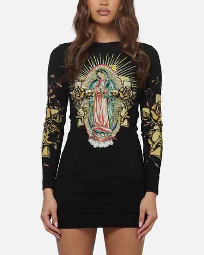 Ed Hardy Women's Divine Long Sleeve Dress Black