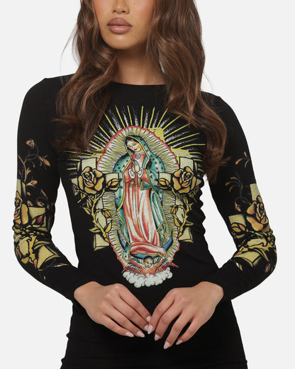 Ed Hardy Women's Divine Long Sleeve Dress Black