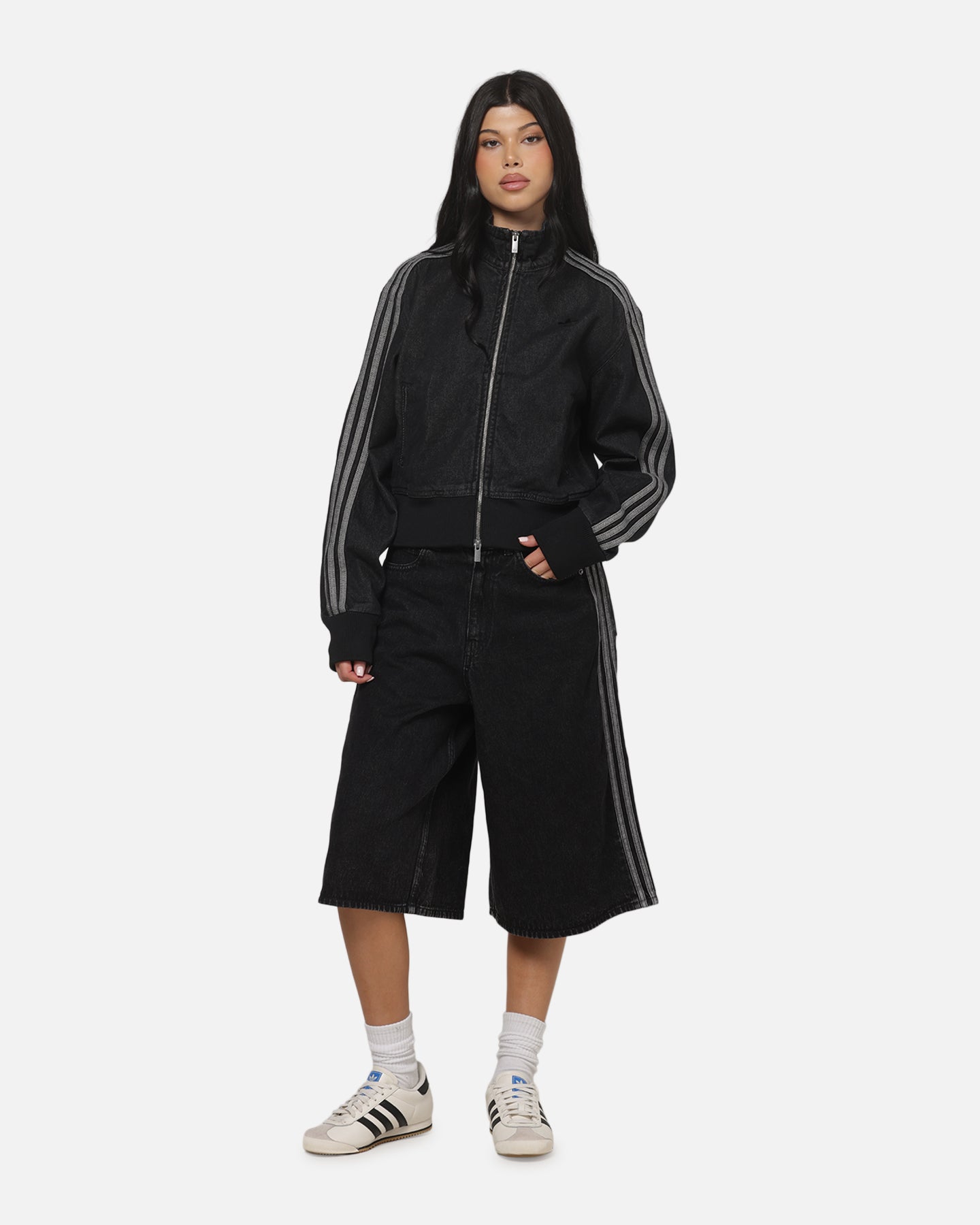 AVILA Adidas Women's Firebird Denim Track Jacket True Black