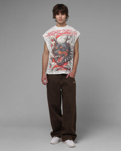 AVILA Loiter Dogpound Muscle T-Shirt Off White
