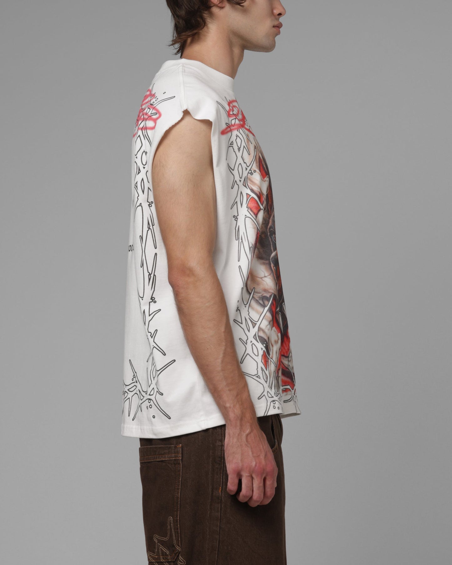 AVILA Loiter Dogpound Muscle T-Shirt Off White