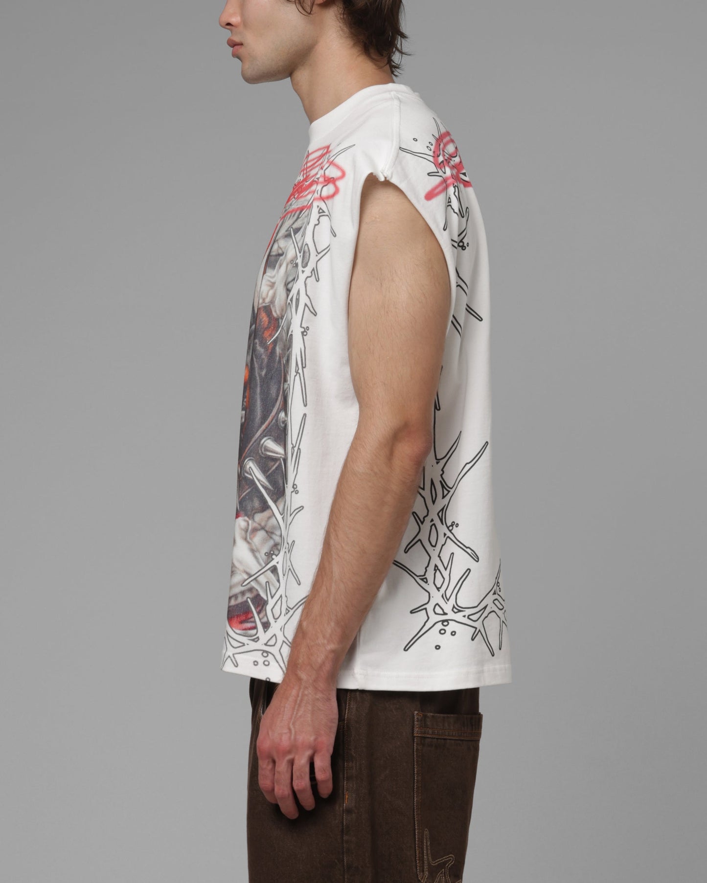 AVILA Loiter Dogpound Muscle T-Shirt Off White