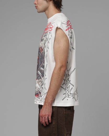 AVILA Loiter Dogpound Muscle T-Shirt Off White