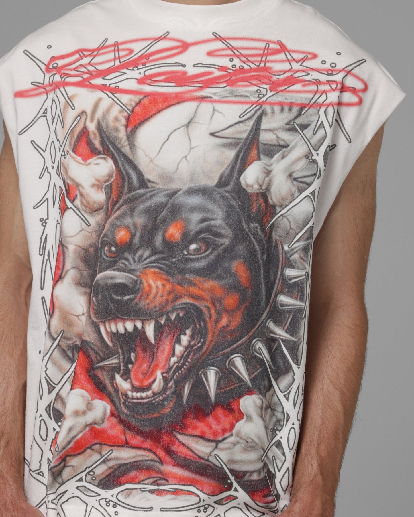 AVILA Loiter Dogpound Muscle T-Shirt Off White