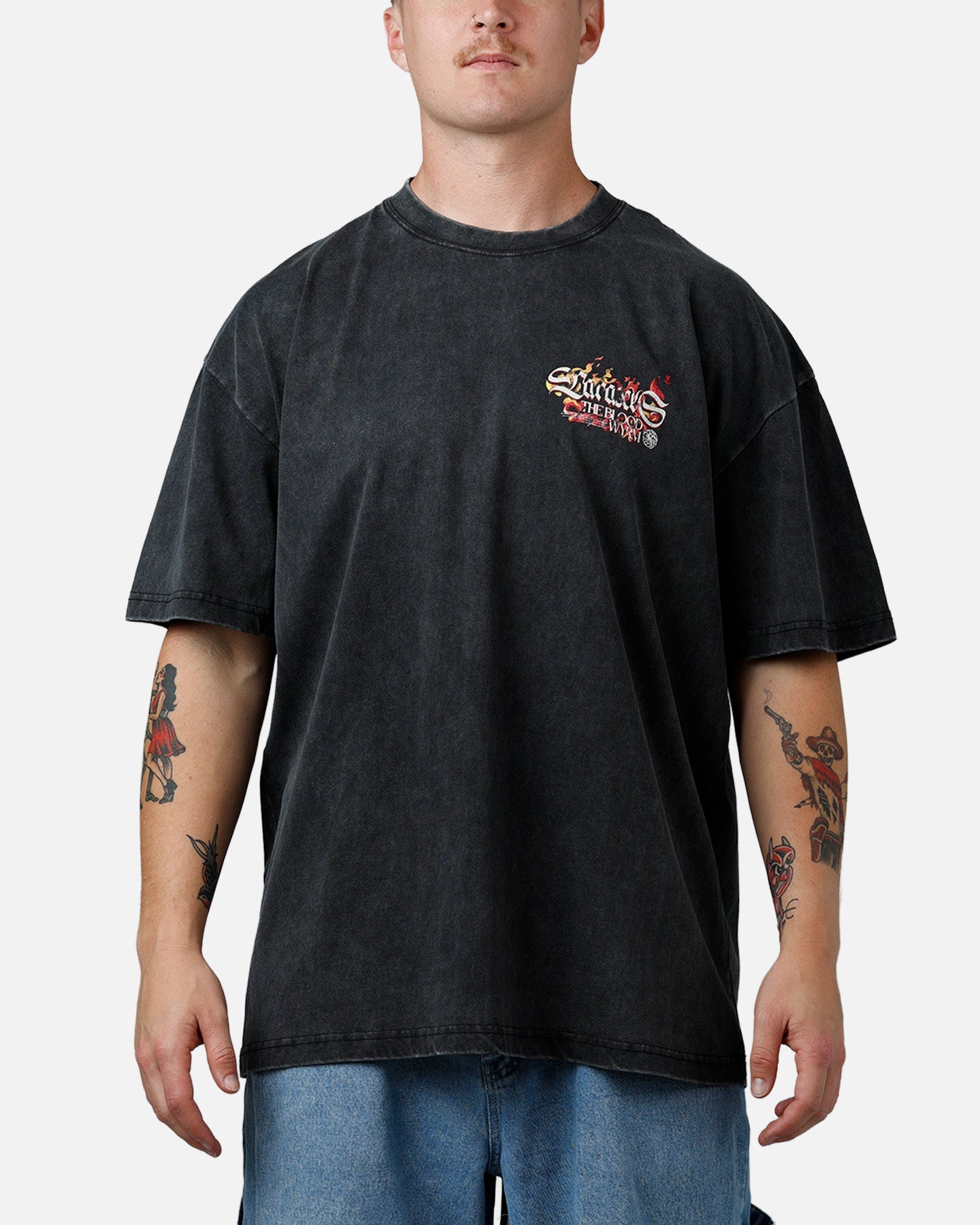 73Studio X House Of The Dragon The Blood Wryn T-Shirt Black Wash
