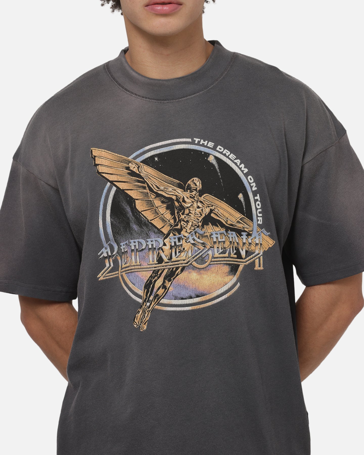 Represent Golden Tour T-Shirt Sunfaded Grey