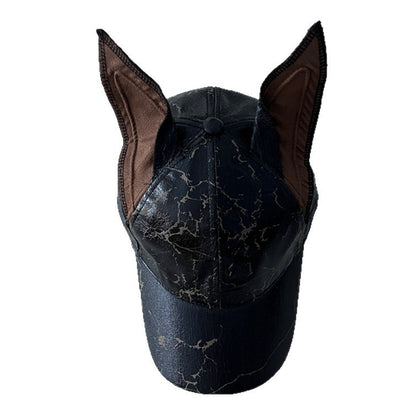 Y2K Doberman Dog Ears Washed Denim Baseball Cap