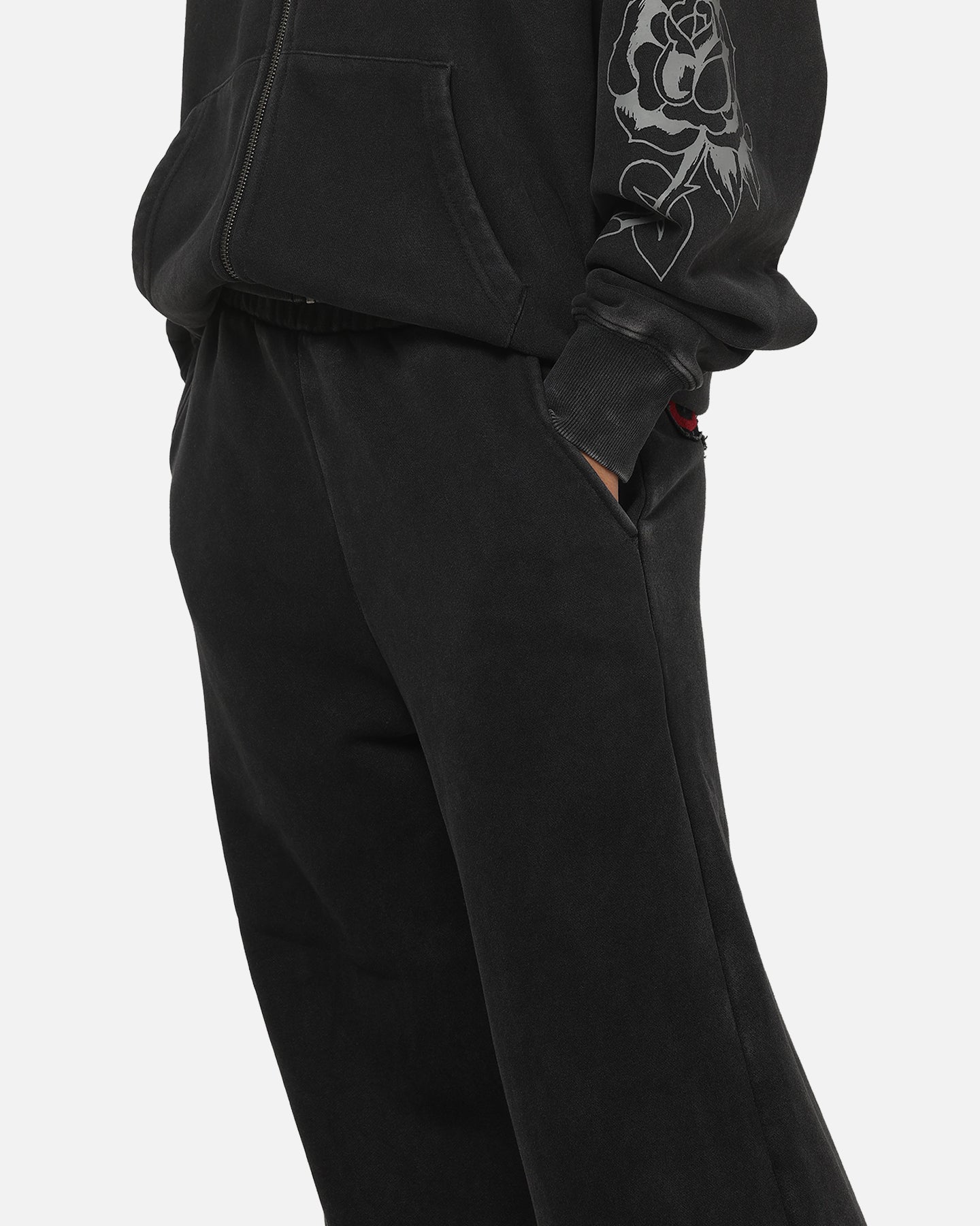 Ed Hardy Women's Rose Trackpants Washed Black