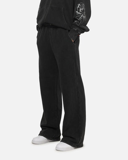 Ed Hardy Women's Rose Trackpants Washed Black