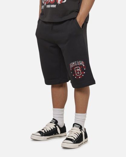 Mitchell & Ness Chicago Bulls Overprint Shorts Washed Black