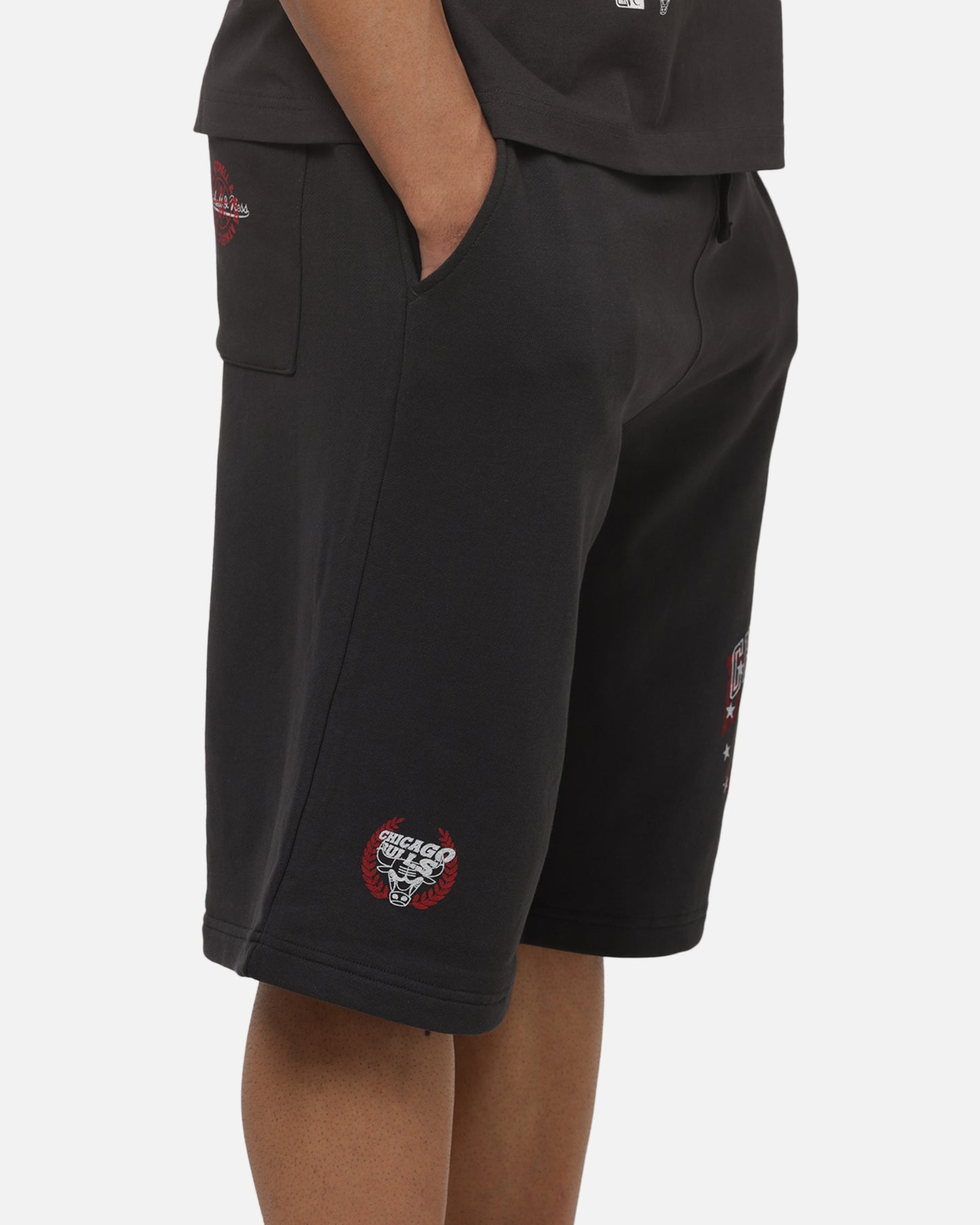 Mitchell & Ness Chicago Bulls Overprint Shorts Washed Black