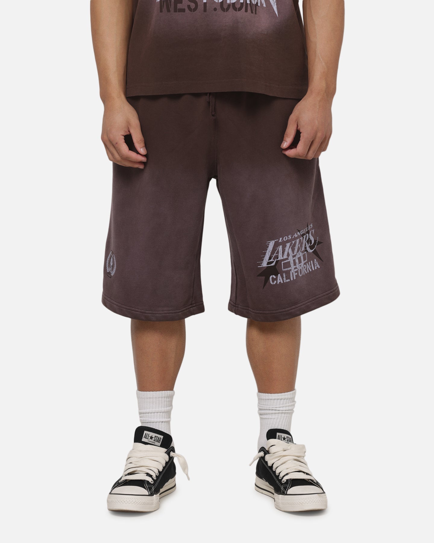 Mitchell & Ness Los Angeles Lakers Overprint Shorts Dark Oak