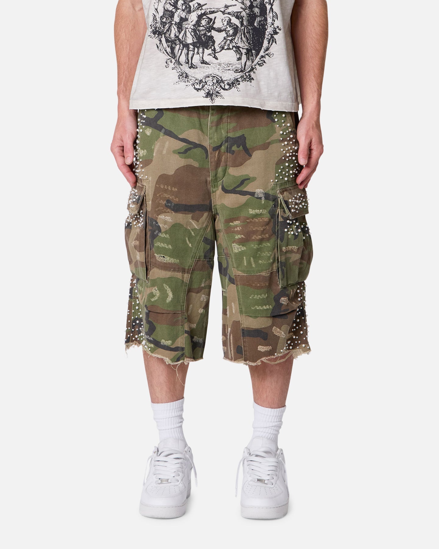 MNML Pearled Cargo Shorts Camo