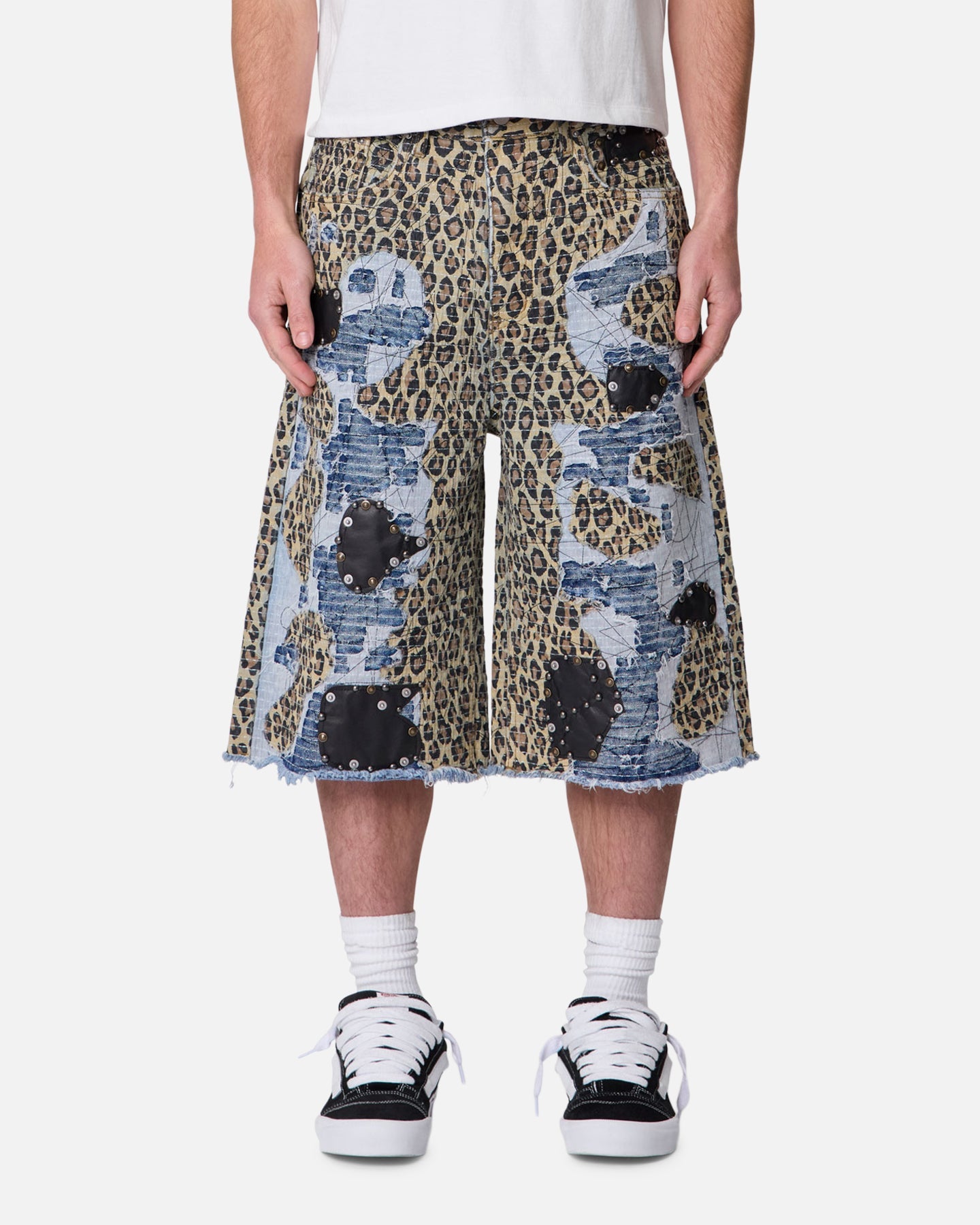 MNML Ultra Baggy Cheetah Boro Shorts Multi