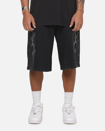 Saint Morta La Familia Baggy Sweat Shorts Washed Black