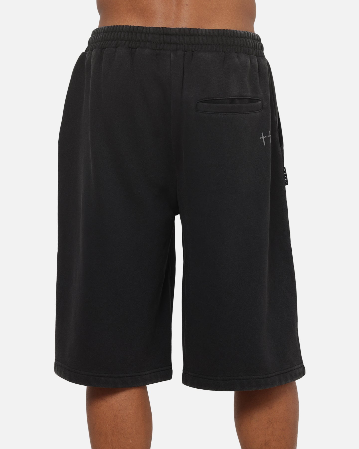 Saint Morta La Familia Baggy Sweat Shorts Washed Black