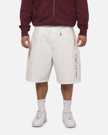 Saint Morta Umbra Scripted Jorts Off White