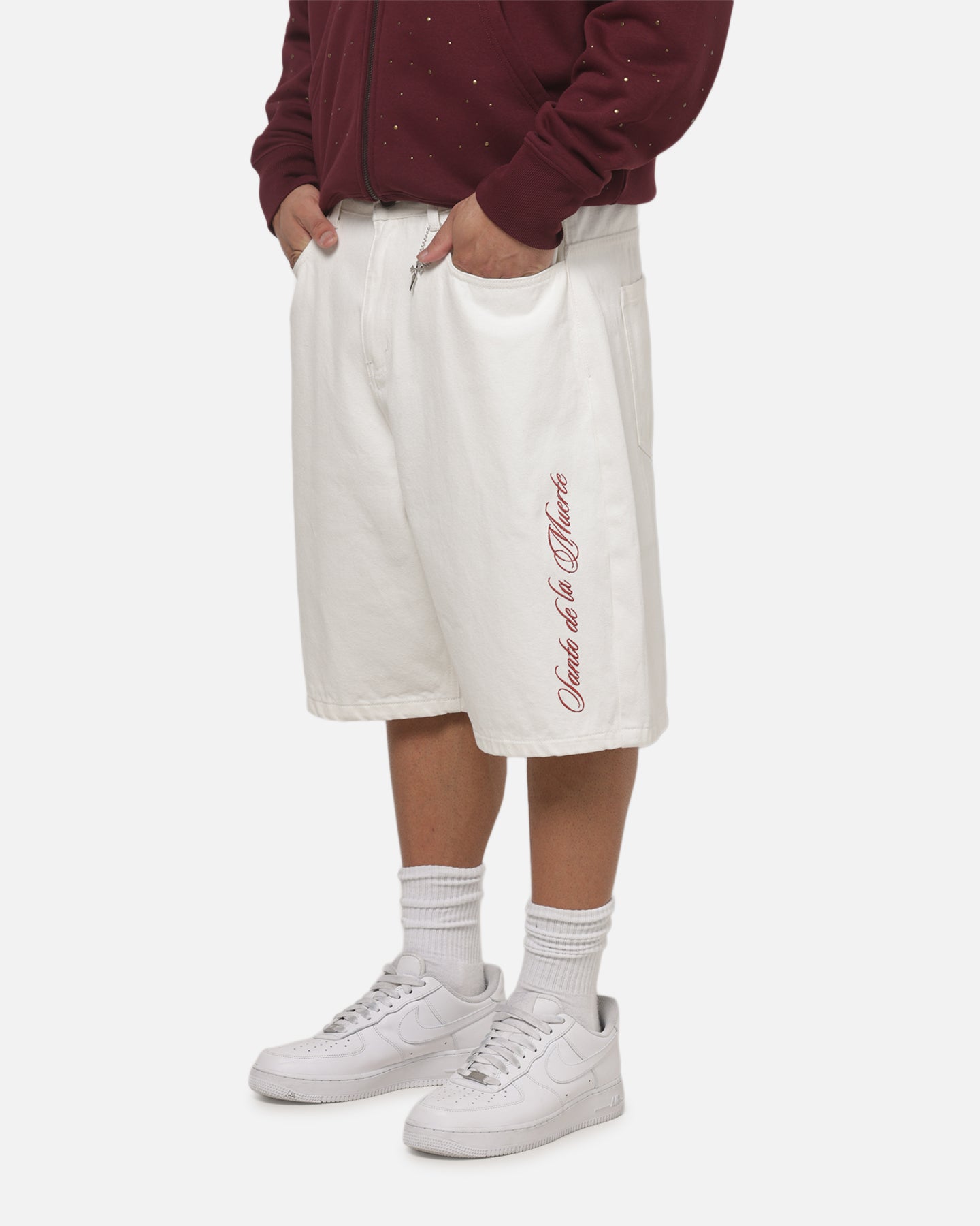 Saint Morta Umbra Scripted Jorts Off White