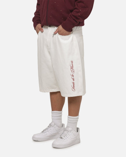 Saint Morta Umbra Scripted Jorts Off White