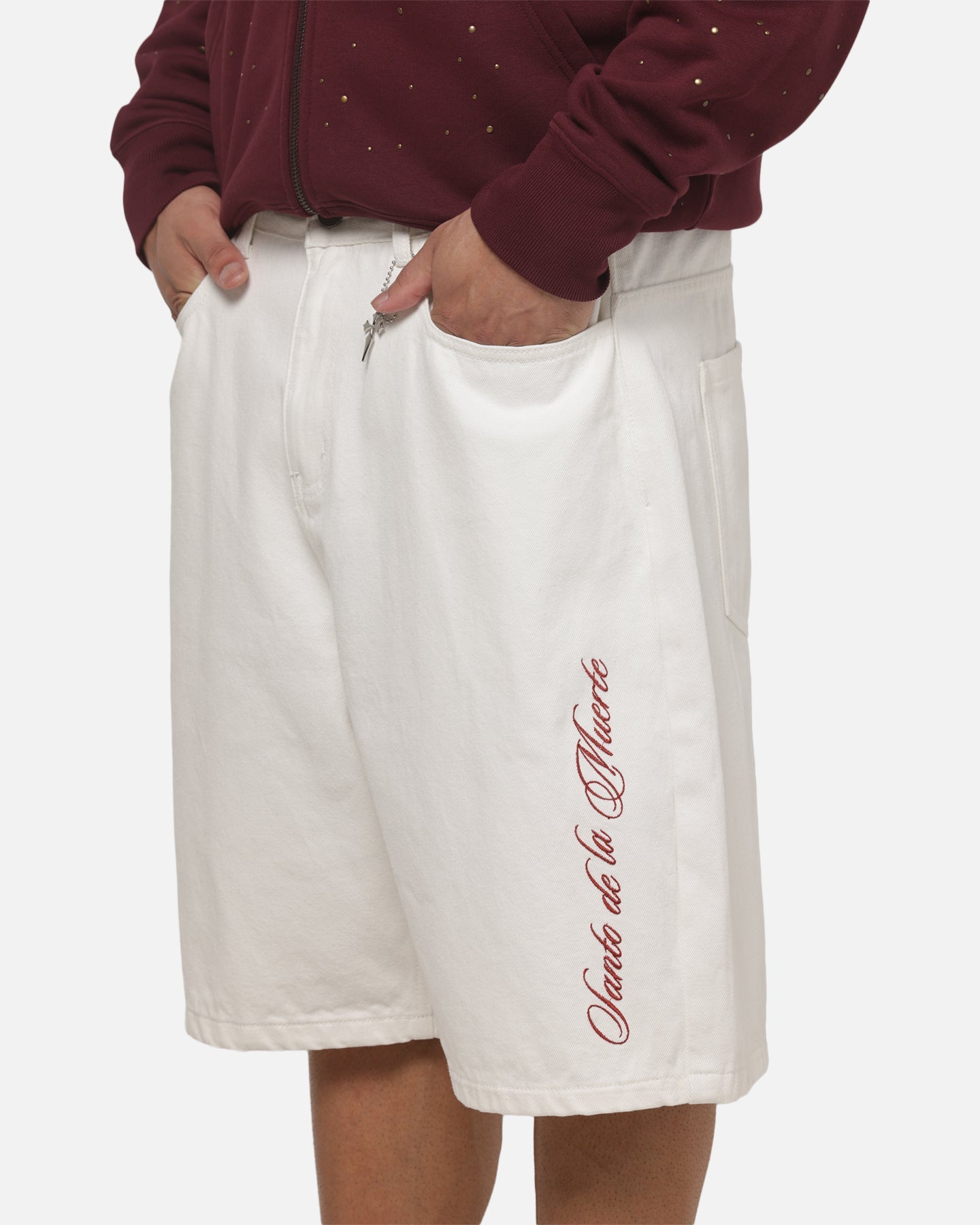 Saint Morta Umbra Scripted Jorts Off White