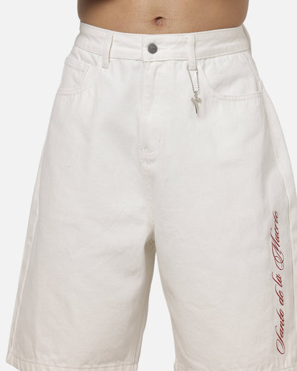 Saint Morta Umbra Scripted Jorts Off White