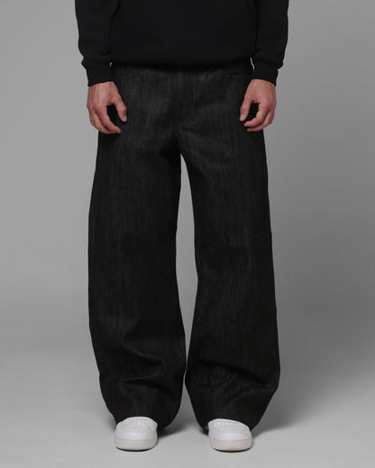 Loiter Selvedge Denim Boot Cut Jeans Black