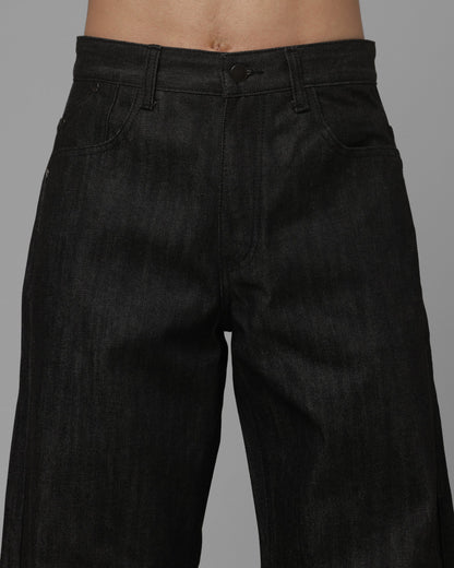 Loiter Selvedge Denim Boot Cut Jeans Black