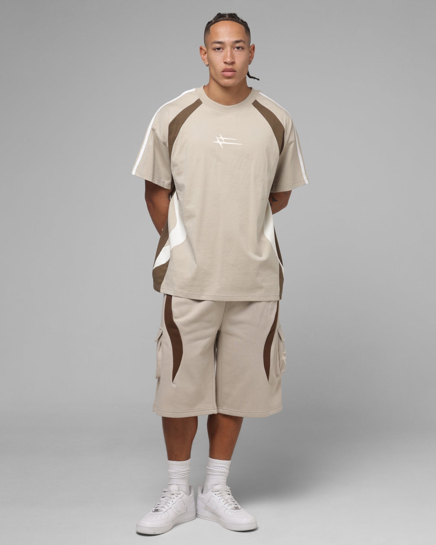 Loiter Hybrid Tek Cargo Shorts Stone