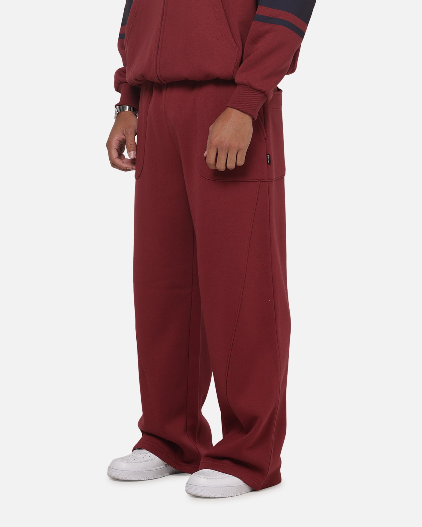 Carre Varsity Track Pants Burgundy