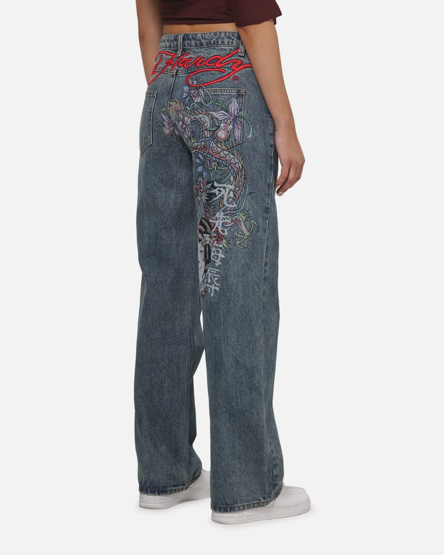 AVILA Ed Hardy Women's Death Before Dishonour Jeans Blue