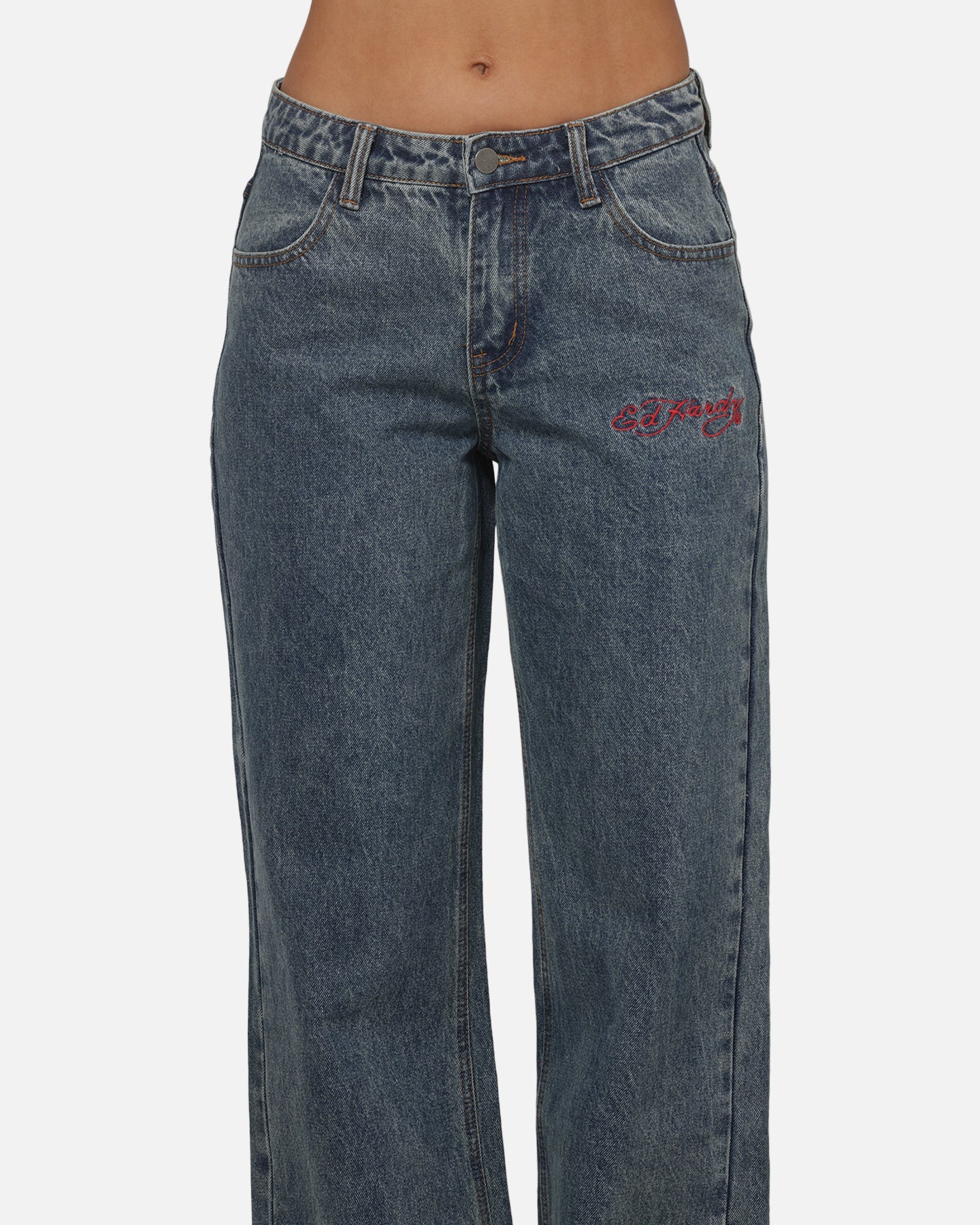 AVILA Ed Hardy Women's Death Before Dishonour Jeans Blue