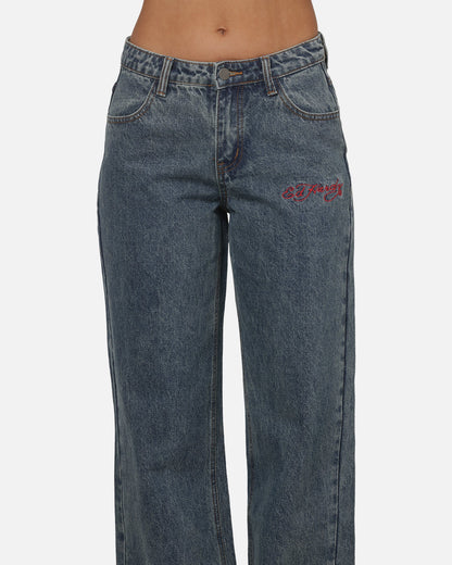 AVILA Ed Hardy Women's Death Before Dishonour Jeans Blue