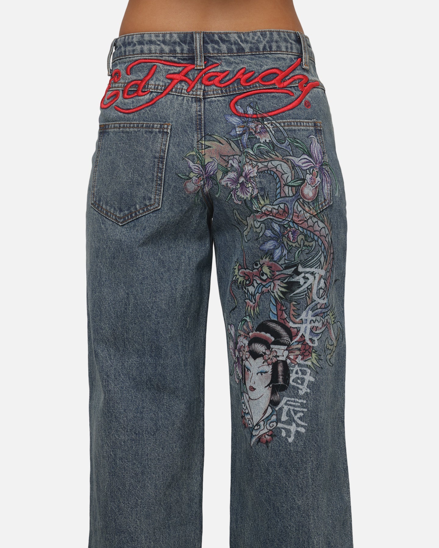 AVILA Ed Hardy Women's Death Before Dishonour Jeans Blue